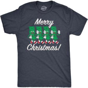Mens Merry Christmas T Shirt Funny Retro Xmas Dollar Bills Cash Money Joke Tee for Guys