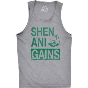 Mens ShenaniGains Funny Workout Saint Patricks Day T Shirt St Patty Shamrock(Green)
