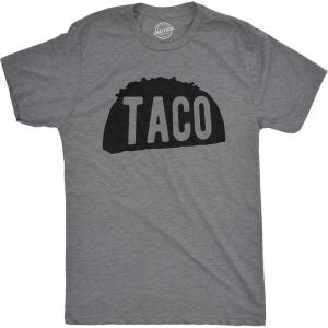 Mens Taco T Shirt Funny Taco Tuesday Tee for Guys(Dark Heather Grey)