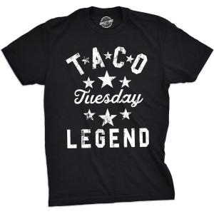Mens Taco Tuesday Legend T Shirt Funny Dinner Tee for Guys(Black)