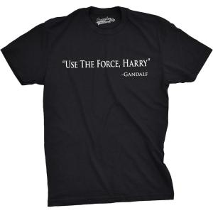 Mens Use The Force Harry Funny Retro Movie Tees Hilarious Vintage T Shirt(Black)