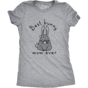 Womens Best Bunny Mom Ever T Shirt Funny Funny Easter Sunday Graphic Novelty Tee(Light Heather Grey)