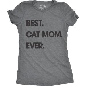Womens Dog Mom and Cat Mom Funny T Shirts Cute Pet Tees for Women with Cats or Dogs(Dark Heather Grey – Best Cat Mom)