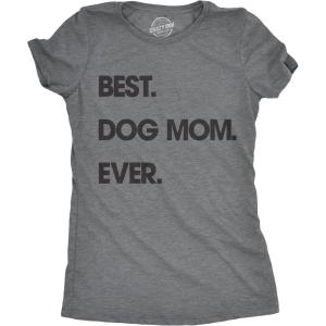 Womens Dog Mom and Cat Mom Funny T Shirts Cute Pet Tees for Women with Cats or Dogs(Dark Heather Grey – Best Dog Mom)