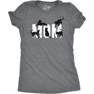Womens Dog Mom and Cat Mom Funny T Shirts Cute Pet Tees for Women with Cats or Dogs(Dark Heather Grey – Cat Mom V2)