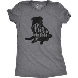 Womens Dog Mom and Cat Mom Funny T Shirts Cute Pet Tees for Women with Cats or Dogs(Dark Heather Grey – Pup Mom)