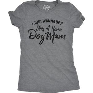 Womens Dog Mom and Cat Mom Funny T Shirts Cute Pet Tees for Women with Cats or Dogs(Dark Heather Grey – Sah Dog Mom)