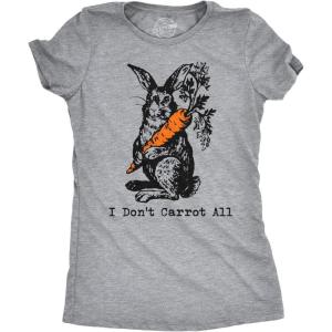 Womens Easter Bunny T Shirts Funny Easter Shirts for Women Cute Bunny Tees(Light Heather Grey – Dont Carrot)