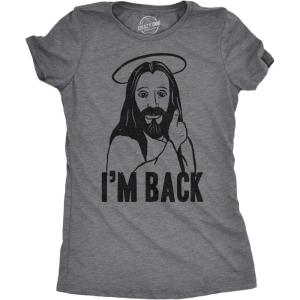 Womens I’m Back Funny Jesus Easter Sunday Hilarious Faith Christian T Shirt