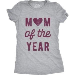 Womens Mom of The Year T Shirt Funny Mothers Day Family Graphic Tee(Light Heather Grey)