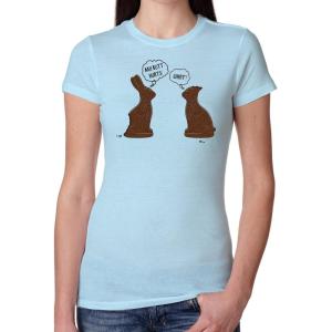 Womens My Butt Hurts T Shirt Funny Easter Egg Chocolate Bunny Sarcastic Gift Tee(Heather Light Blue)