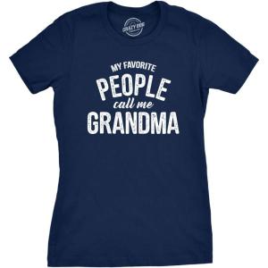 Womens My Favorite People Call Me Grandma, Mom, Mommy, and More T Shirts Funny Mothers Day Tees for Moms(Heather Navy – Grandma)