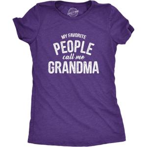 Womens My Favorite People Call Me Grandma, Mom, Mommy, and More T Shirts Funny Mothers Day Tees for Moms(Heather Purple – Grandma)