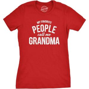 Womens My Favorite People Call Me Grandma, Mom, Mommy, and More T Shirts Funny Mothers Day Tees for Moms(Heather Red – Grandma)