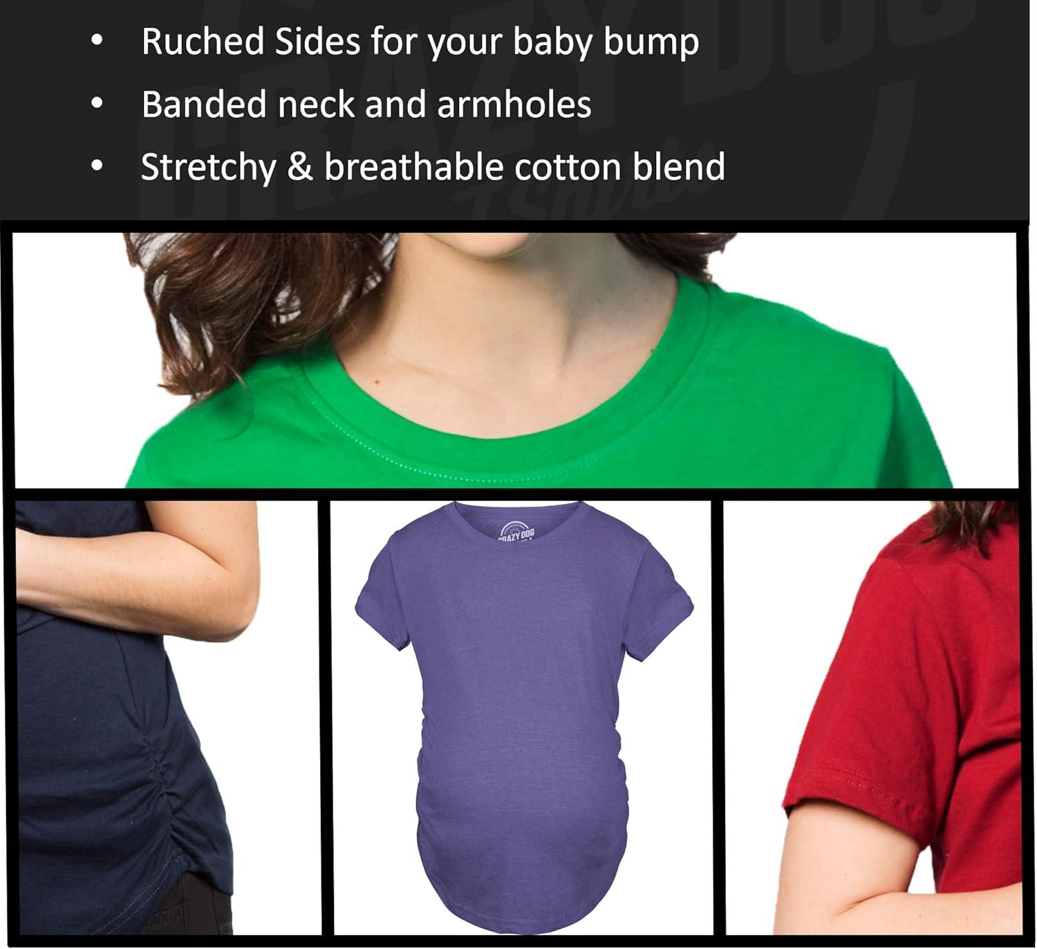 imageComfortable Womens Maternity Shirts Blank Pregnancy Shirts Plain Fitted TeesHeather Pink