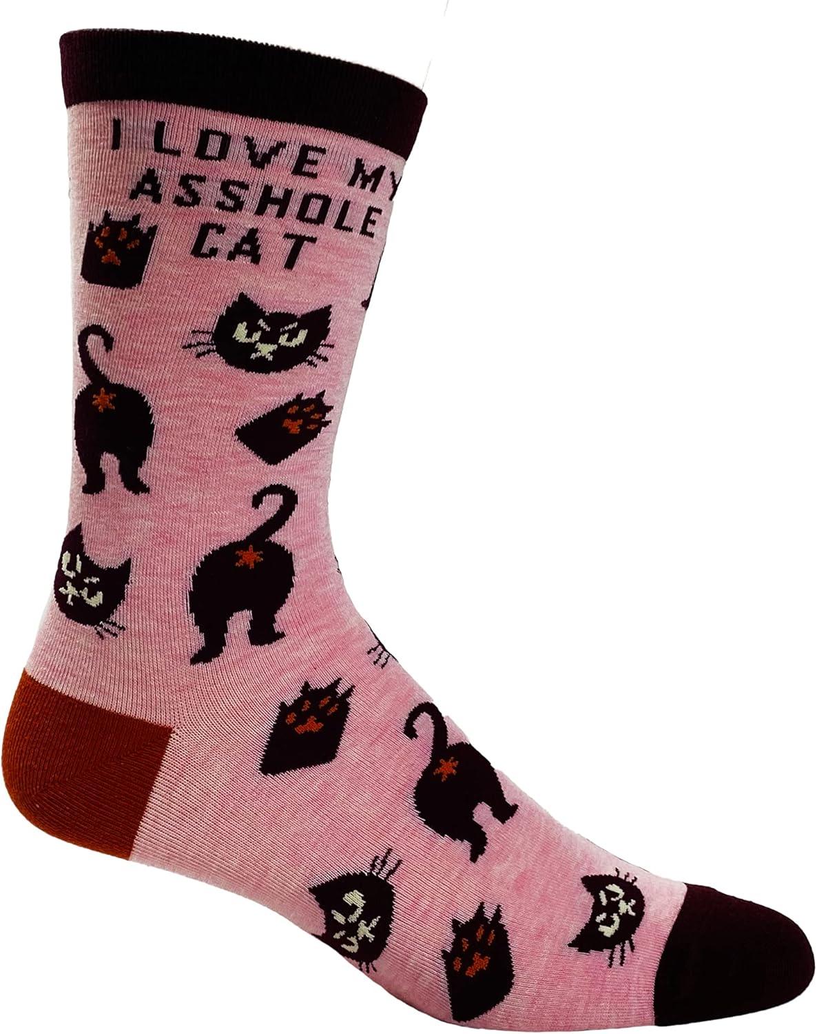 imageCrazy Dog TShirts Cute Cat Socks for Women Fun Socks with Kitties and Sarcastic HumorAhole Cat