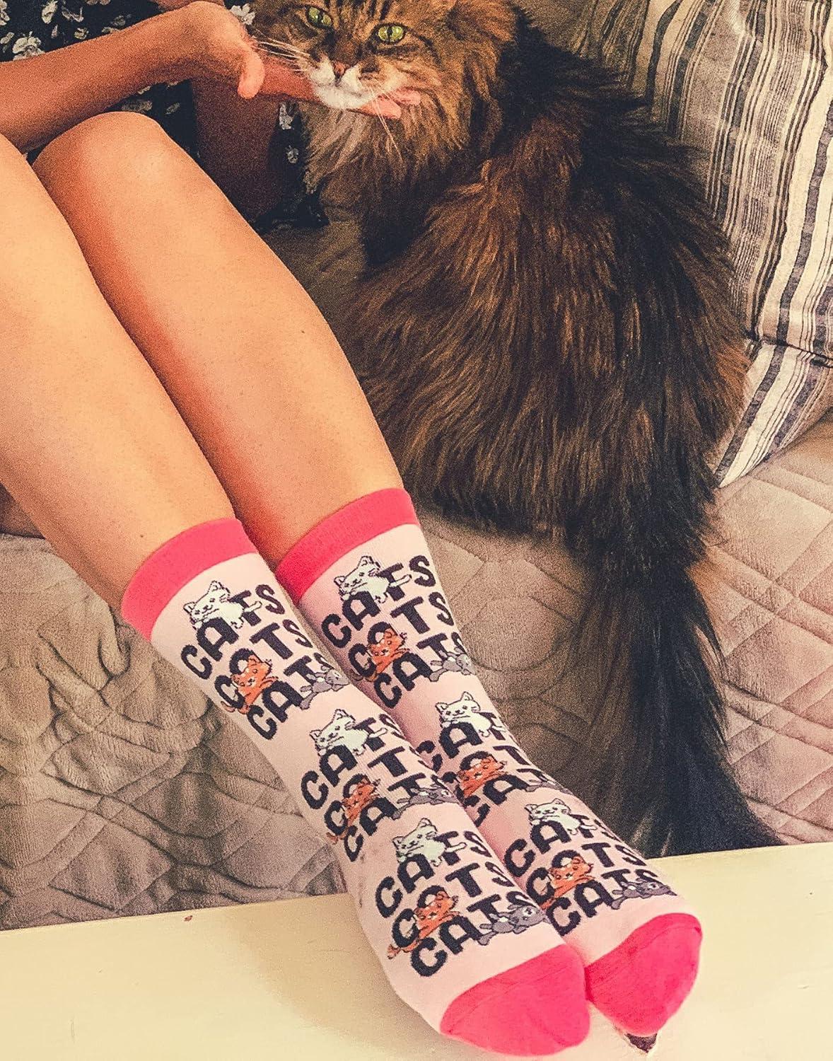 imageCrazy Dog TShirts Cute Cat Socks for Women Fun Socks with Kitties and Sarcastic HumorCats 3x