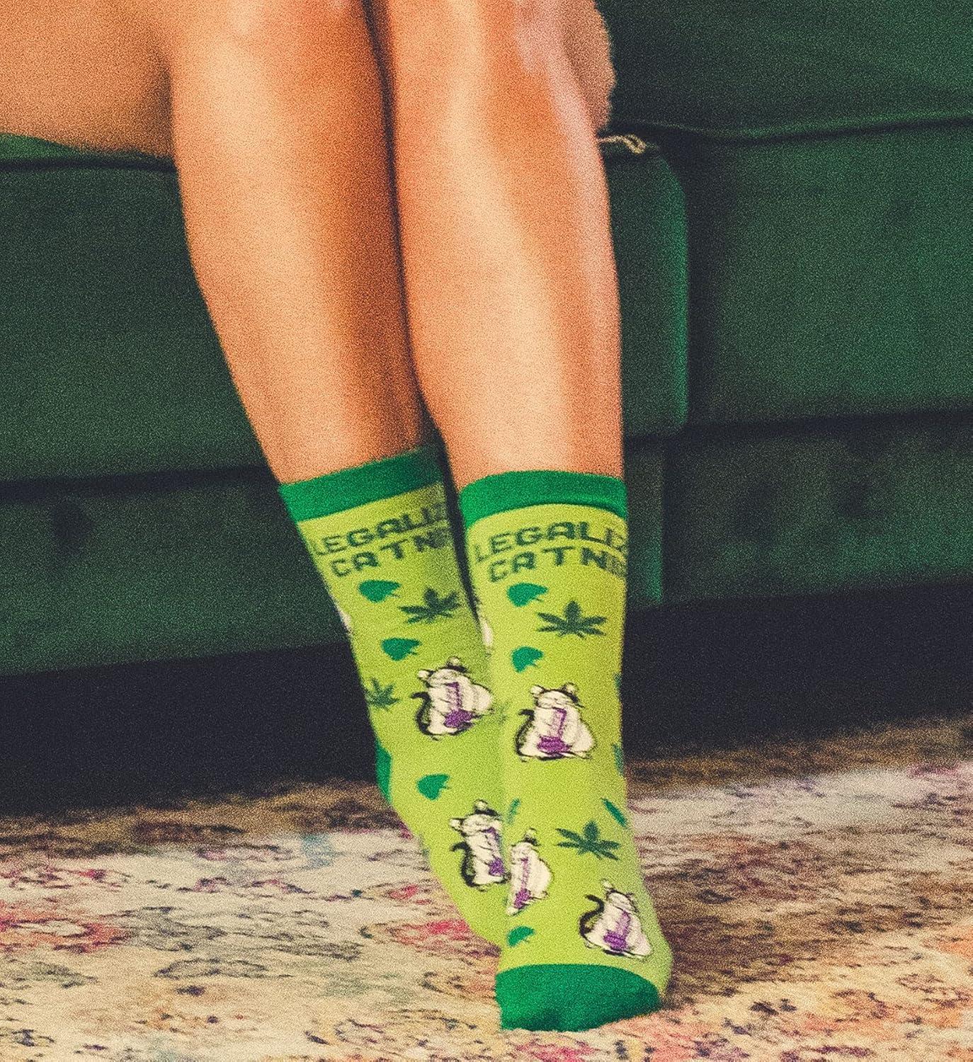imageCrazy Dog TShirts Cute Cat Socks for Women Fun Socks with Kitties and Sarcastic HumorLegalize Catnip
