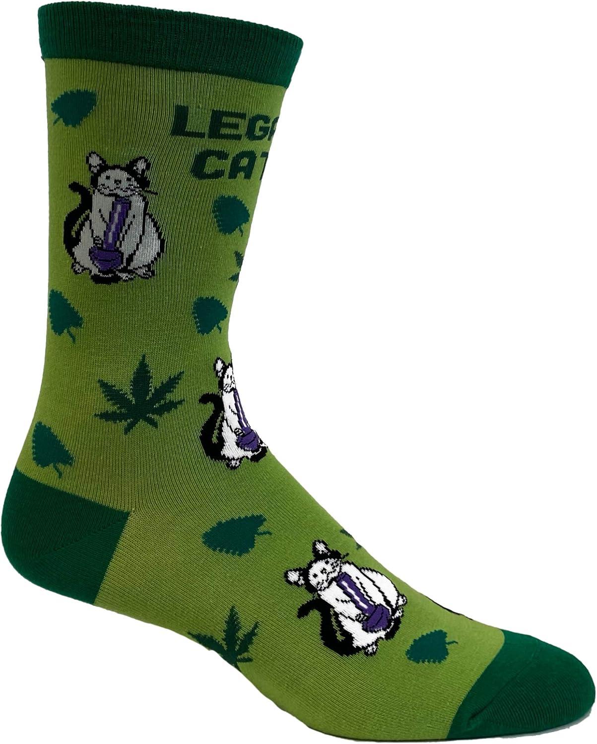 imageCrazy Dog TShirts Cute Cat Socks for Women Fun Socks with Kitties and Sarcastic HumorLegalize Catnip