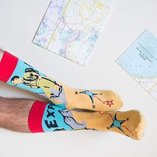 imageCrazy Dog TShirts Explore Socks Funny Outdoor Hiking Camping Casual Footwear Yellow Mens 712