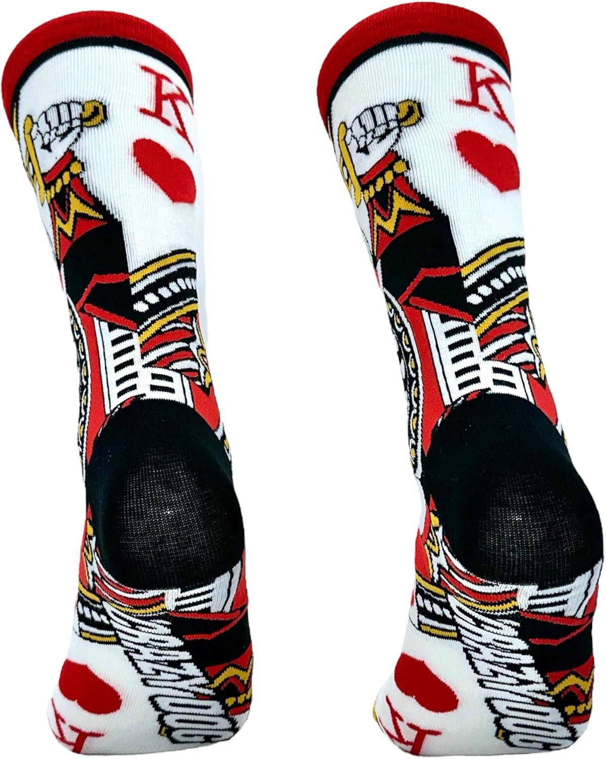imageCrazy Dog TShirts Funny Poker Socks Mens CasinoThemed Dress Crew Gambling amp Playing Card Gift Novelty Vegas Apparel for Players
