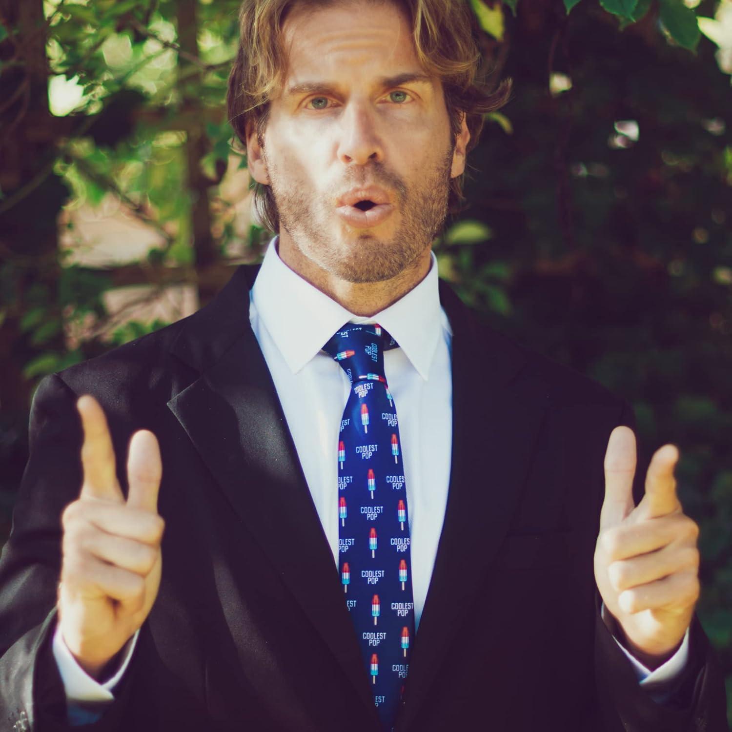 imageCrazy Dog TShirts Funny Ties for Dad Hilarious Graphic Neckties for Fathers Day Cool Dad TiesCoolest Pop