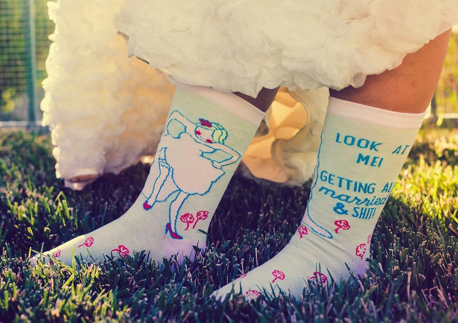 imageCrazy Dog TShirts Funny Wedding Socks for Women Gifts for Bachelorette Parties and MarriagesLook at Me
