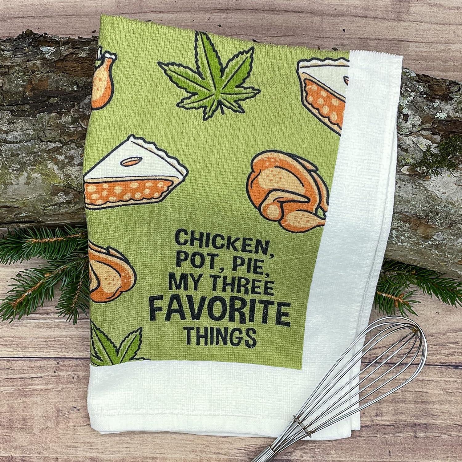 imageCrazy Dog TShirts Lets Get Basted Funny Turkey Dinner Drinking Tea TowelChicken Pot Pie
