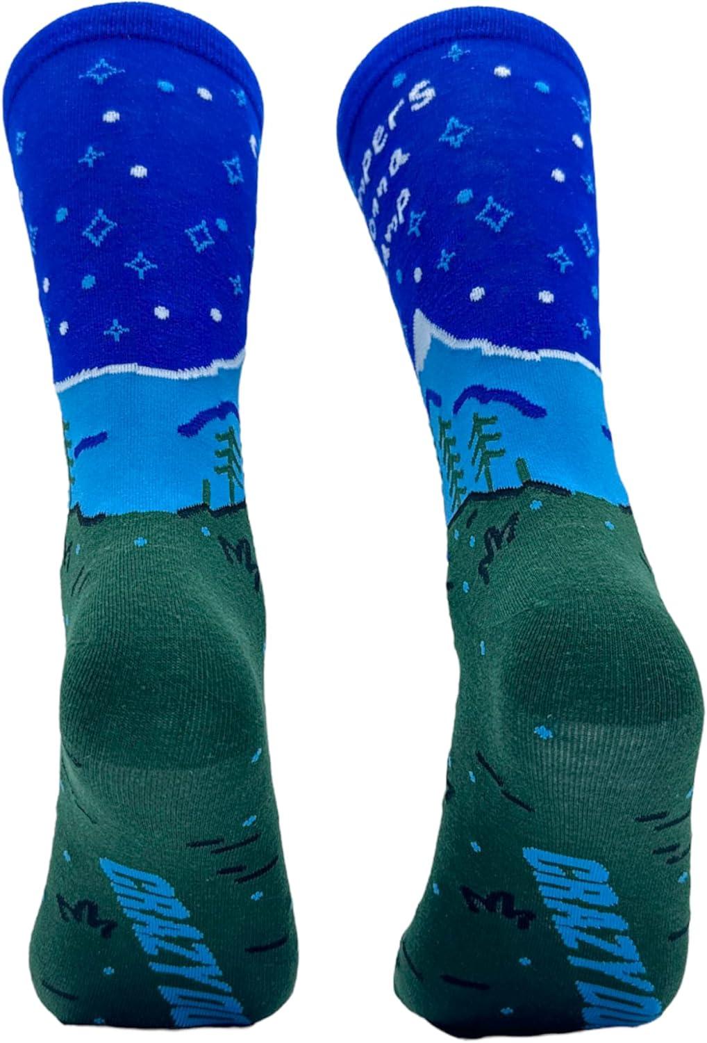 imageCrazy Dog TShirts Mens Funny Camping Socks With Awesome Graphics Hiking Socks for MenGonna Camp
