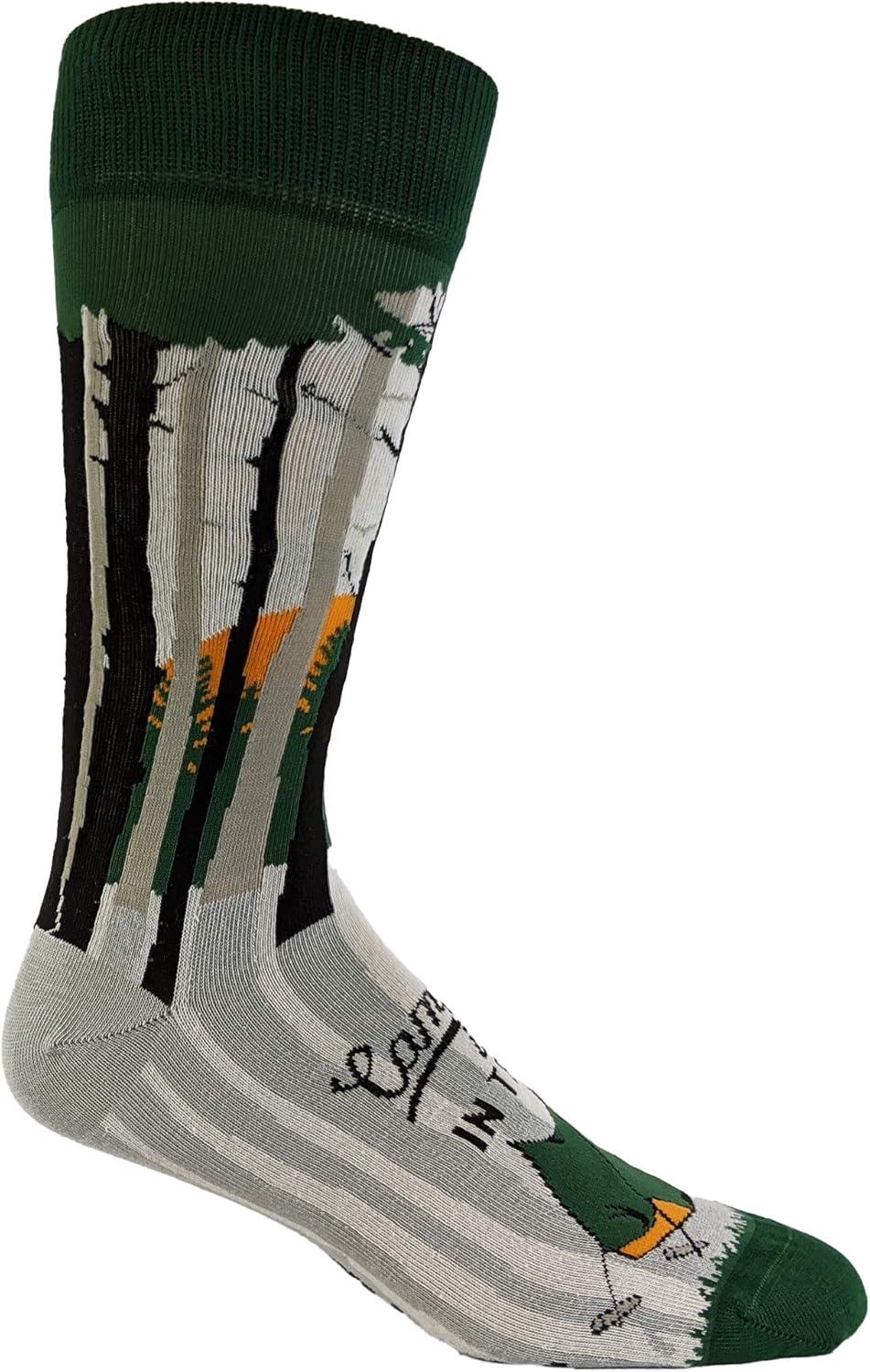 imageCrazy Dog TShirts Mens Funny Camping Socks With Awesome Graphics Hiking Socks for MenIn Tents