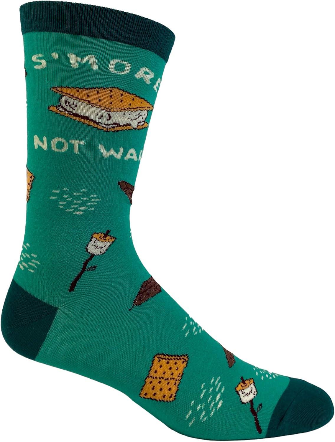 imageCrazy Dog TShirts Mens Funny Camping Socks With Awesome Graphics Hiking Socks for MenSmores Not Wars