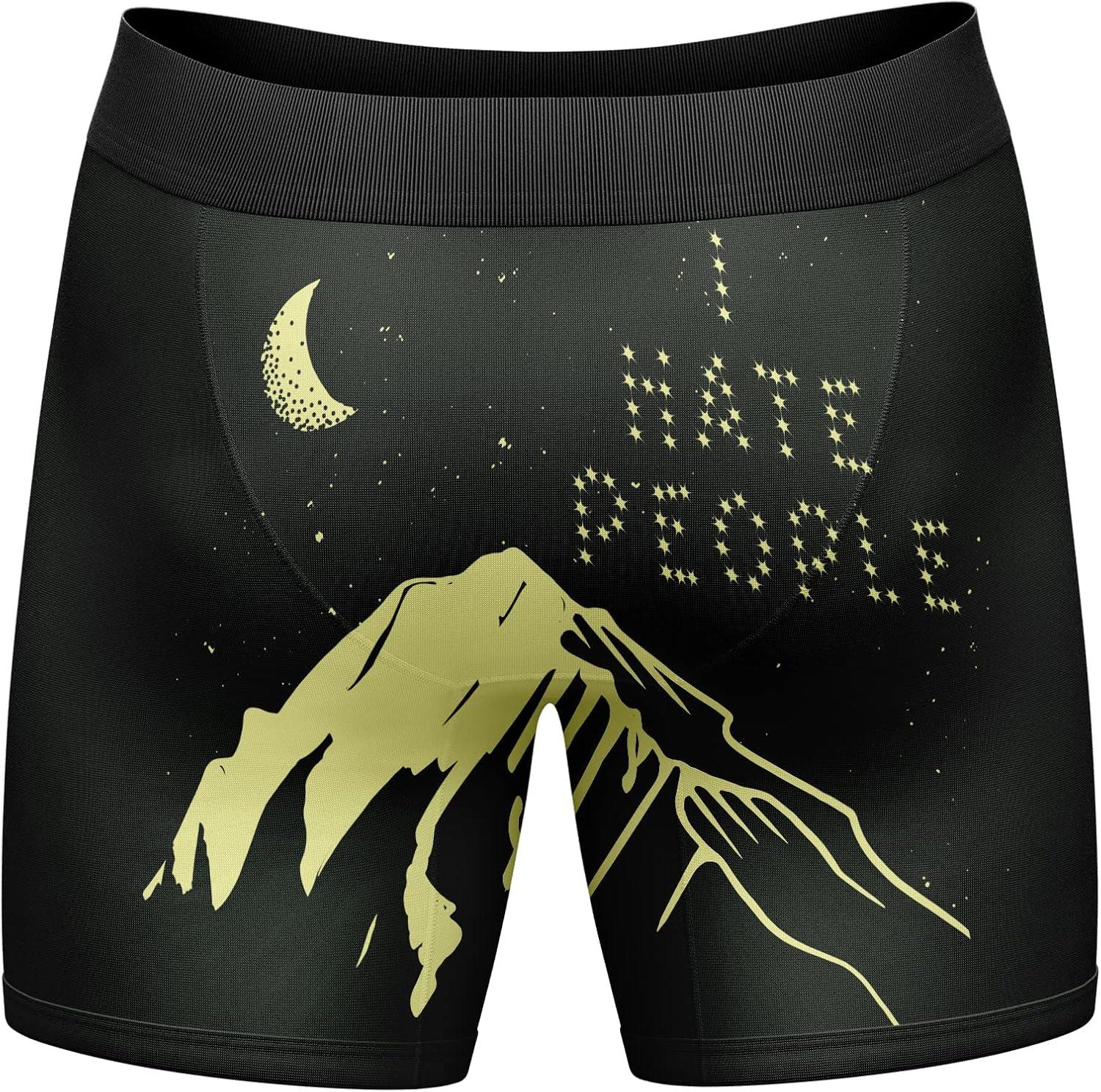 imageCrazy Dog TShirts Mens I Hate People Boxer Briefs Funny Camping Sarcastic Graphic Underwear for GuysMulti