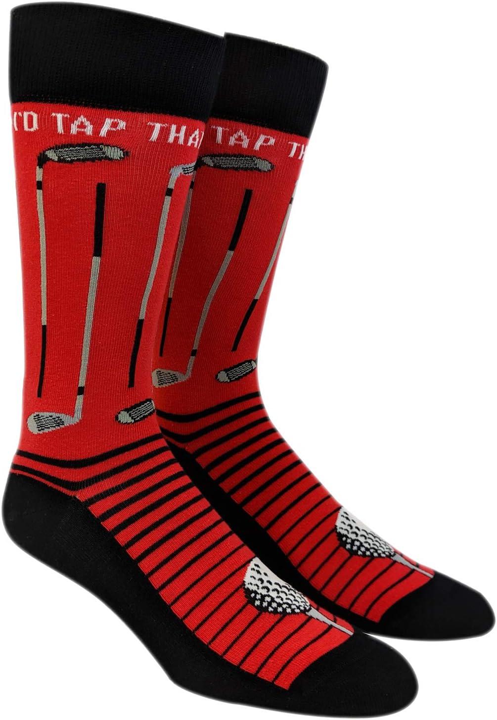 imageCrazy Dog TShirts Mens Id Tap That Socks Funny Golf Golfing Gift Novelty Sarcastic Saying for Golfer Cool Colorful SockId Tap That