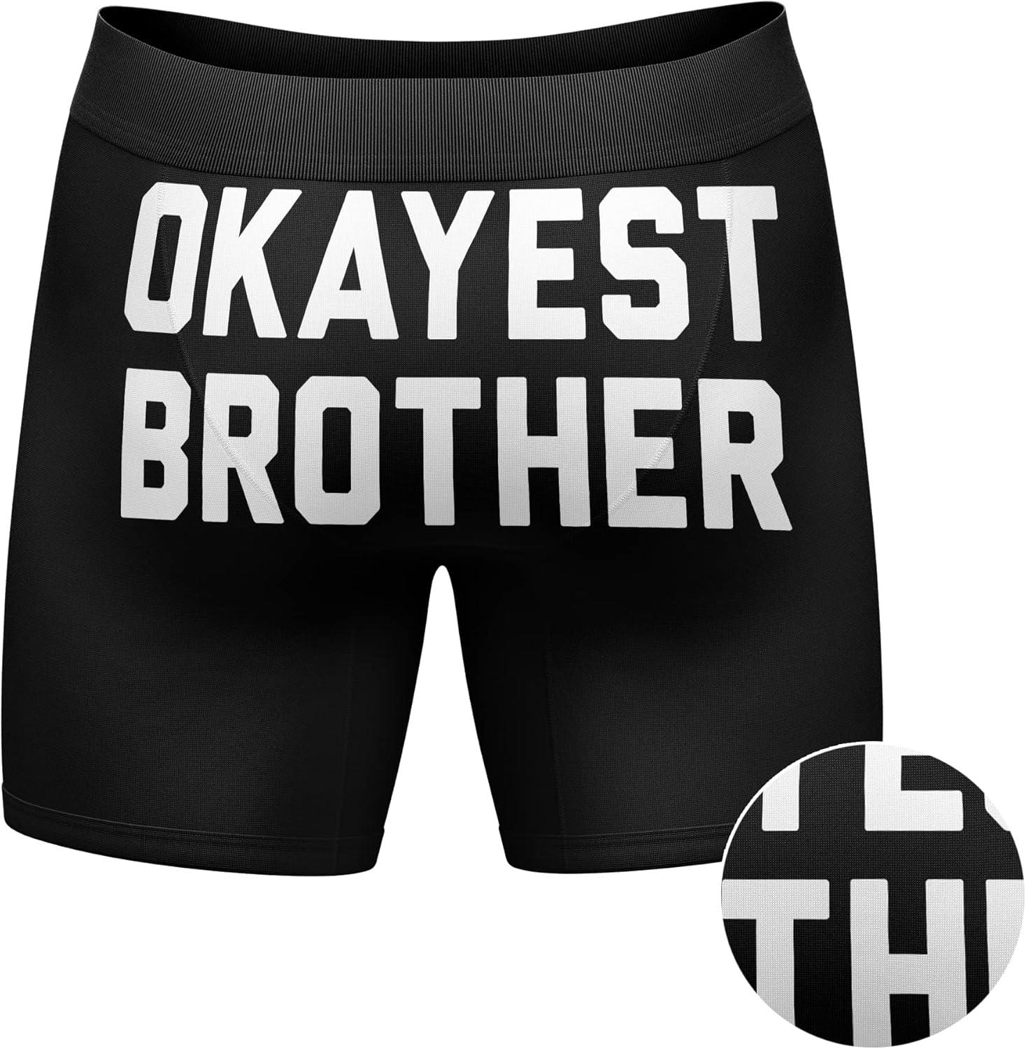 imageCrazy Dog TShirts Mens Okayest Brother Boxer Briefs Funny Sarcastic Family Graphic Novelty UnderwearBlack