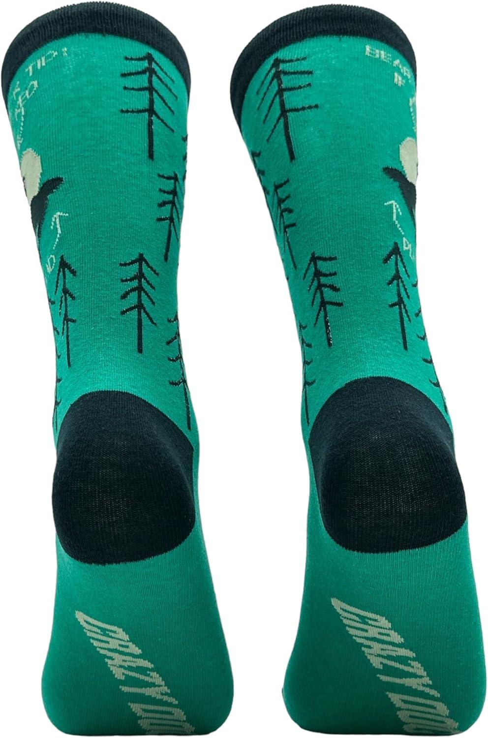 imageCrazy Dog TShirts Mens Sarcastic Socks Funny Crew Footwear for AdultsBear Attack Tip