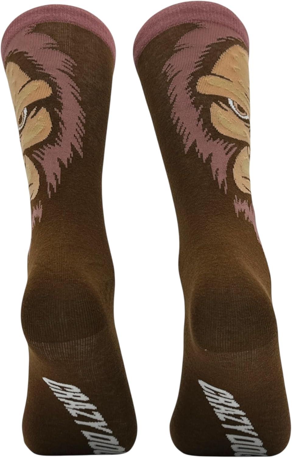 imageCrazy Dog TShirts Mens Sasquatch Socks Funny Sarcastic Bigfoot Graphic Footwear for MenBigfoot Face