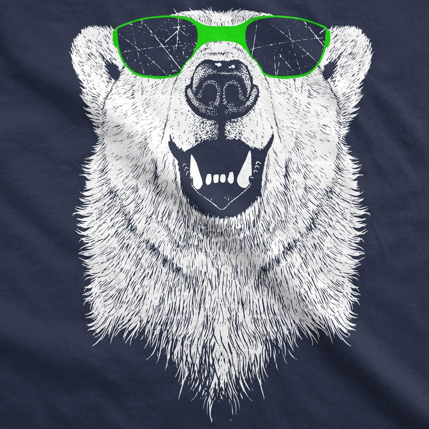 imageCrazy Dog TShirts Polar Bear In Sunglasses Graphic Funny Cool Unisex Pull Over HoodieNavy
