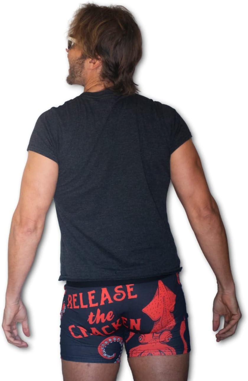 imageCrazy Dog TShirts Release The Cracken Mens Boxers Funny Kraken Sea Octopus Butt Crack Novelty UnderwearBlack