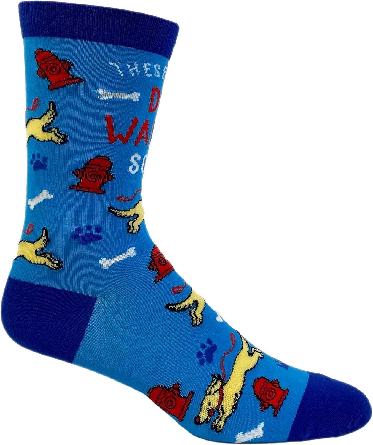 imageCrazy Dog TShirts Womens Animal Socks Cute Funny Socks with Fun Animals and Sarcastic SayingsDog Walking