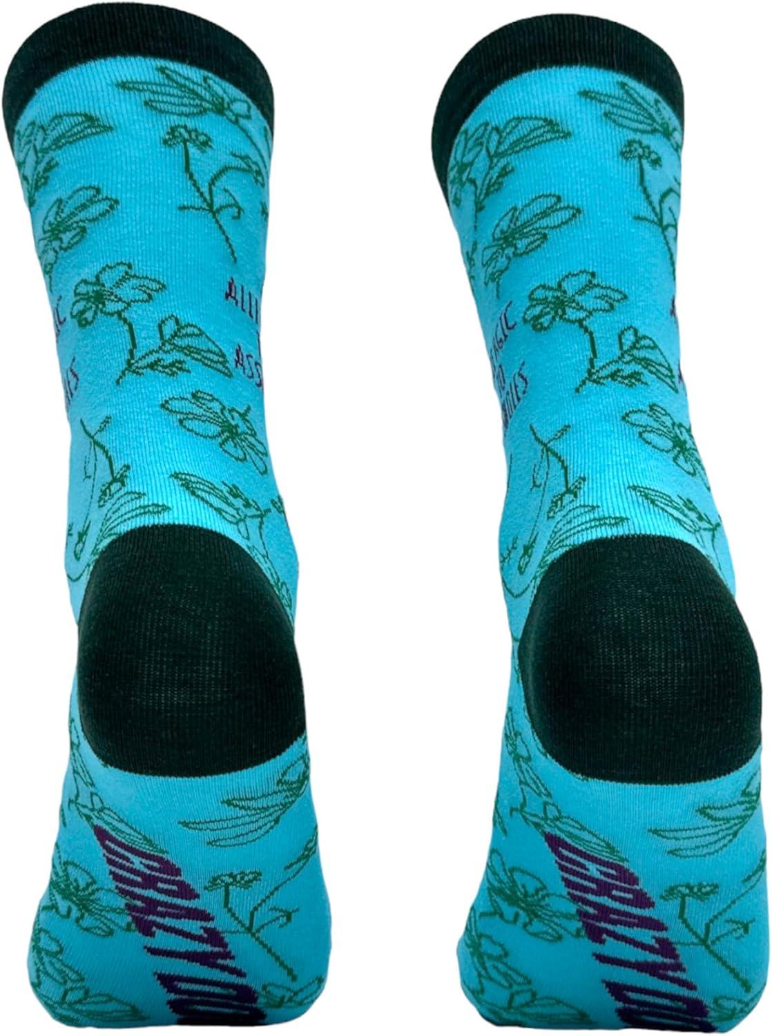 imageCrazy Dog TShirts Womens Empowering Socks Funny Footware for Girls to Make a StatementAllergic to Aholes