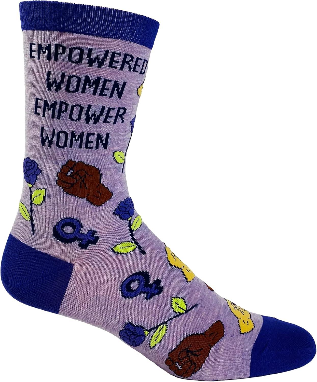 imageCrazy Dog TShirts Womens Empowering Socks Funny Footware for Girls to Make a StatementEmpowered Women