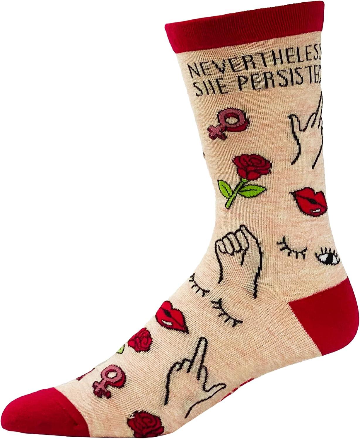 imageCrazy Dog TShirts Womens Empowering Socks Funny Footware for Girls to Make a StatementNevertheless