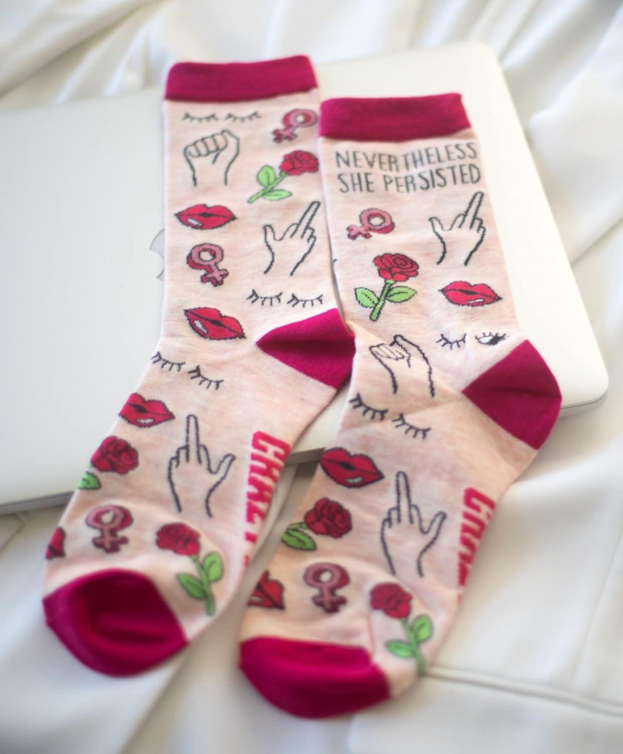 imageCrazy Dog TShirts Womens Empowering Socks Funny Footware for Girls to Make a StatementNevertheless