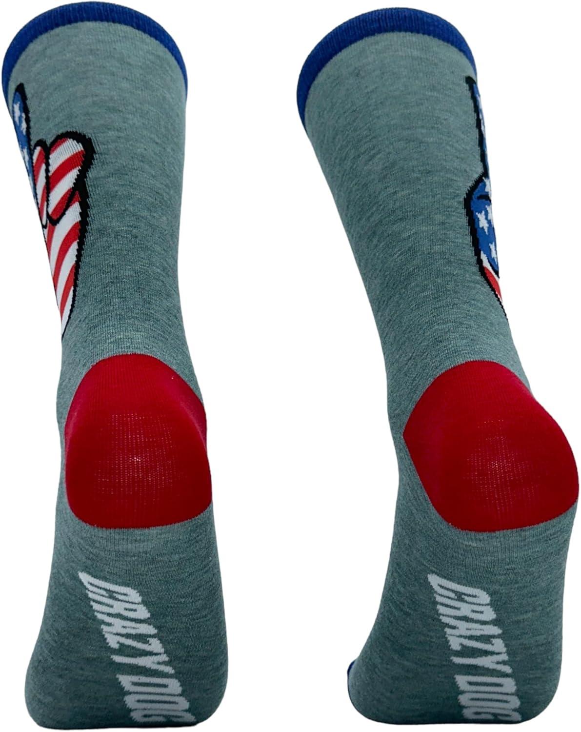 imageCrazy Dog TShirts Womens Empowering Socks Funny Footware for Girls to Make a StatementPeace Sign
