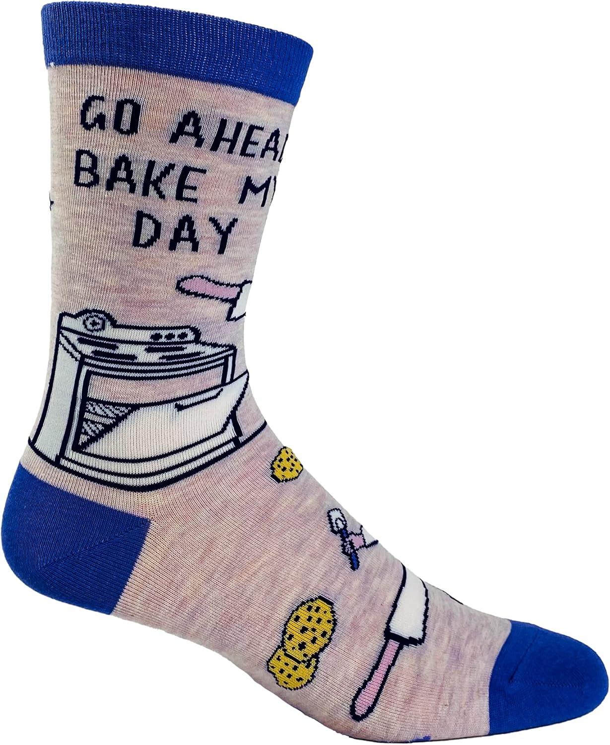 imageCrazy Dog TShirts Womens Go Ahead Bake My Day Socks Funny Karate Baking Cookies Kitchen Novelty Footwear