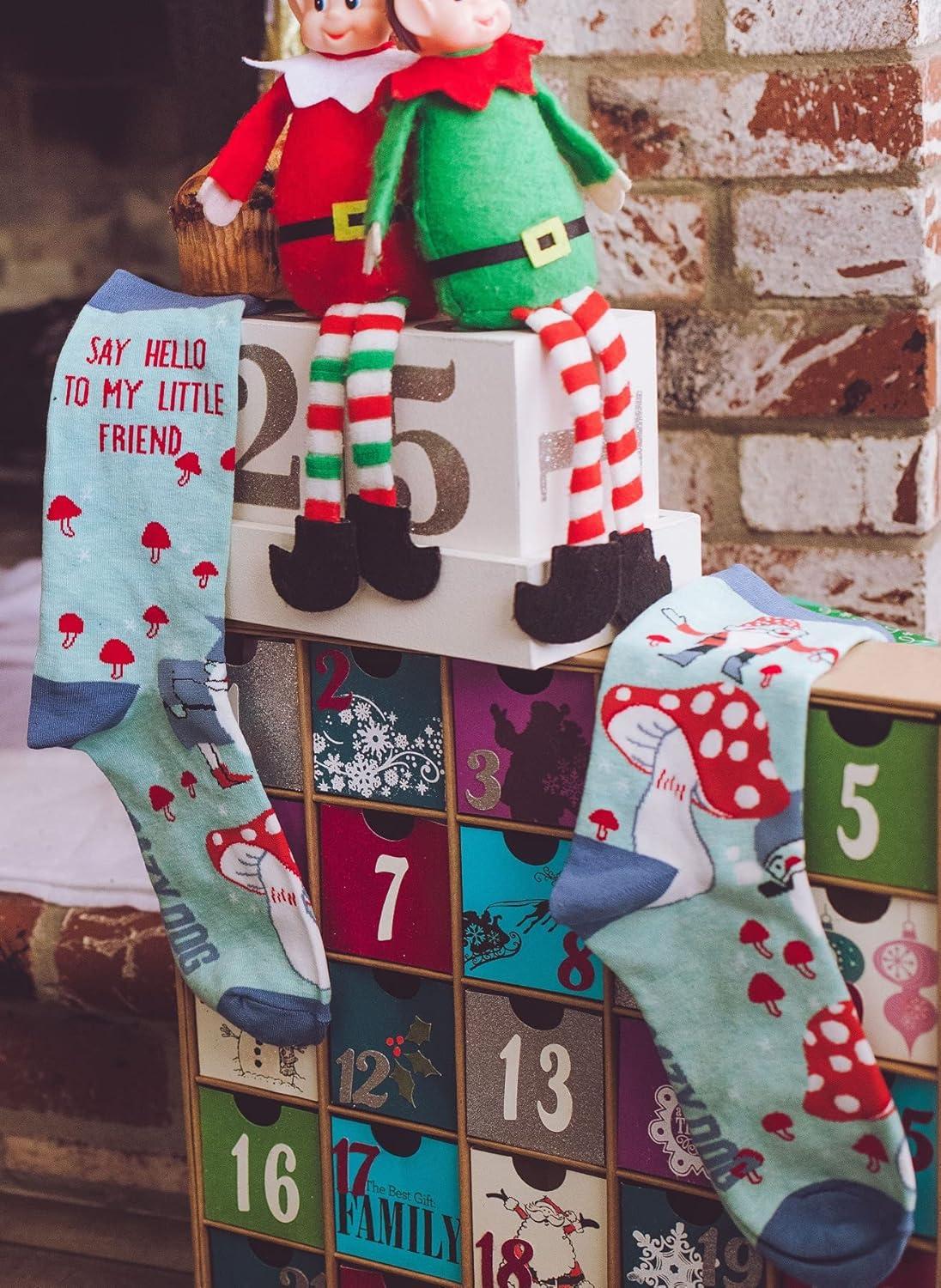 imageCrazy Dog TShirts Womens Say Hello to My Little Friend Socks Funny Mushroom Gnome Novelty Fantasy Fairy Tale Footwear