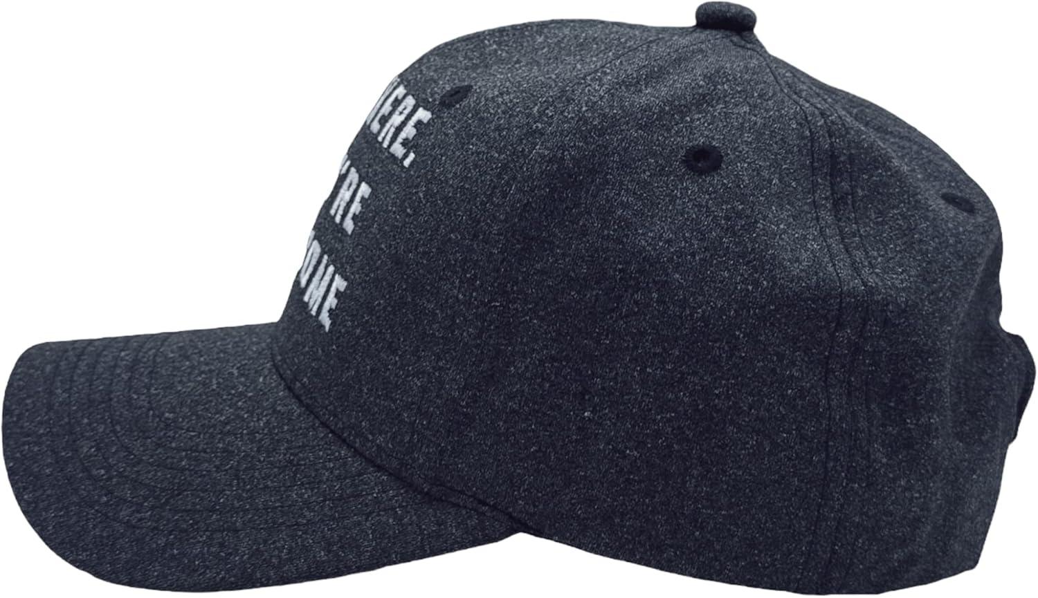 imageFunny Novelty Hats Sarcastic Graphic Caps for Men and Women with Funny SayingsHeather Black Im Here