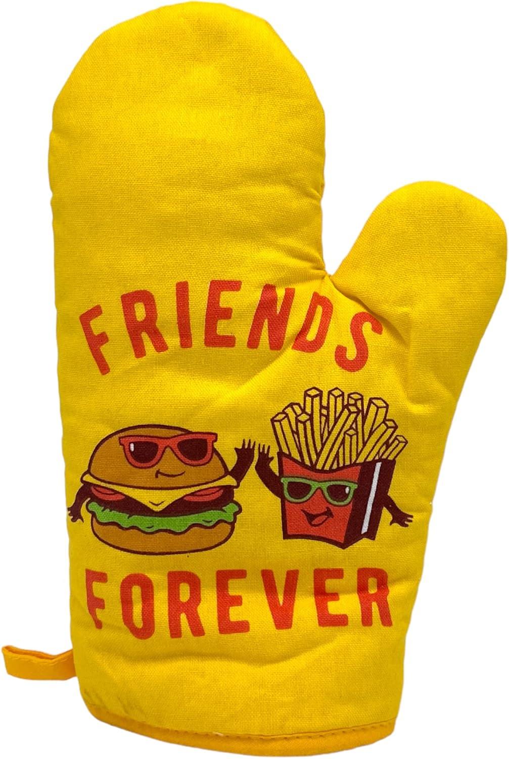 imageFunny Taco Oven Mitt Introverted but Willing to Discuss Tacos Design Durable Cotton Blend with Heat Protection Novelty Mexican Food Kitchen Glove for Cooking and Taco LoversBurger and Fries