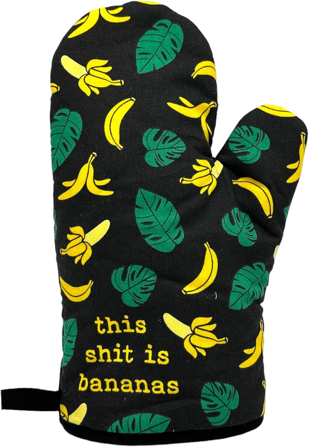 imageFunny Taco Oven Mitt Introverted but Willing to Discuss Tacos Design Durable Cotton Blend with Heat Protection Novelty Mexican Food Kitchen Glove for Cooking and Taco LoversBananas