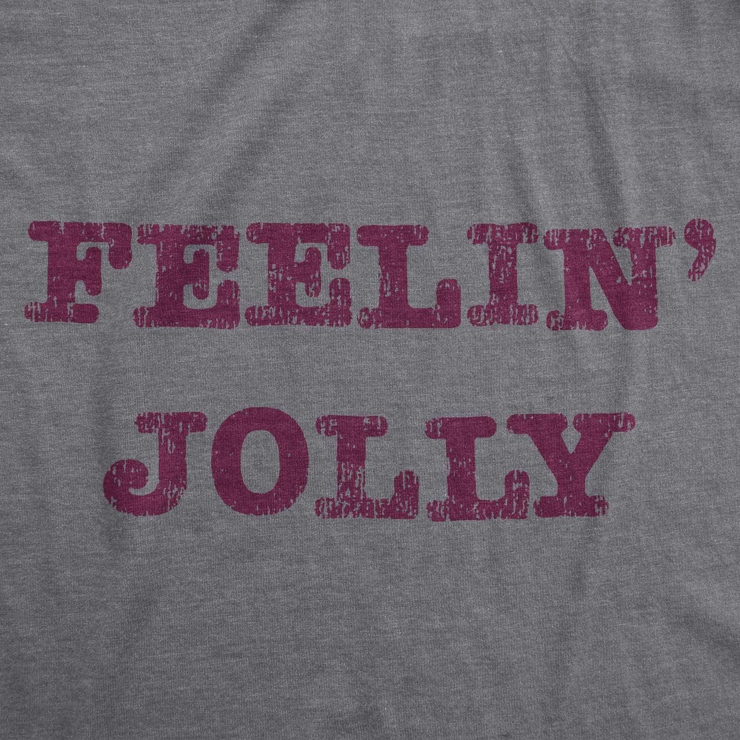 imageFunny Womens Christmas Shirts Wholesome Shirts for Happy Holiday Tees for LadiesDark Heather Grey Feelin Jolly